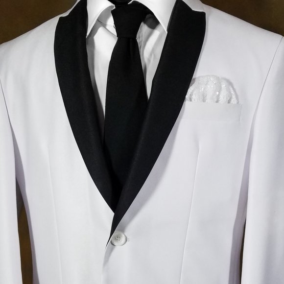 New - Men's Sequin Pre-Folded Pocket Square Insert - Bright White - Picture 2 of 6